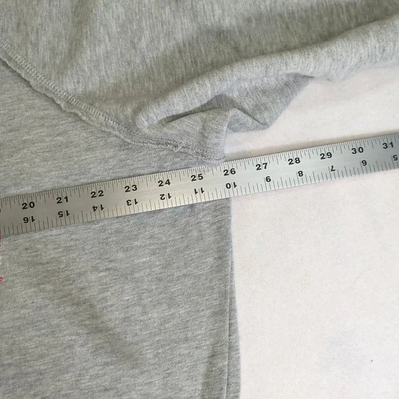 Womens Heather Gray Daisy Floral Graphic Sweatshirt Plus 1X Raglan Exposed Seam - Picture 5 of 8